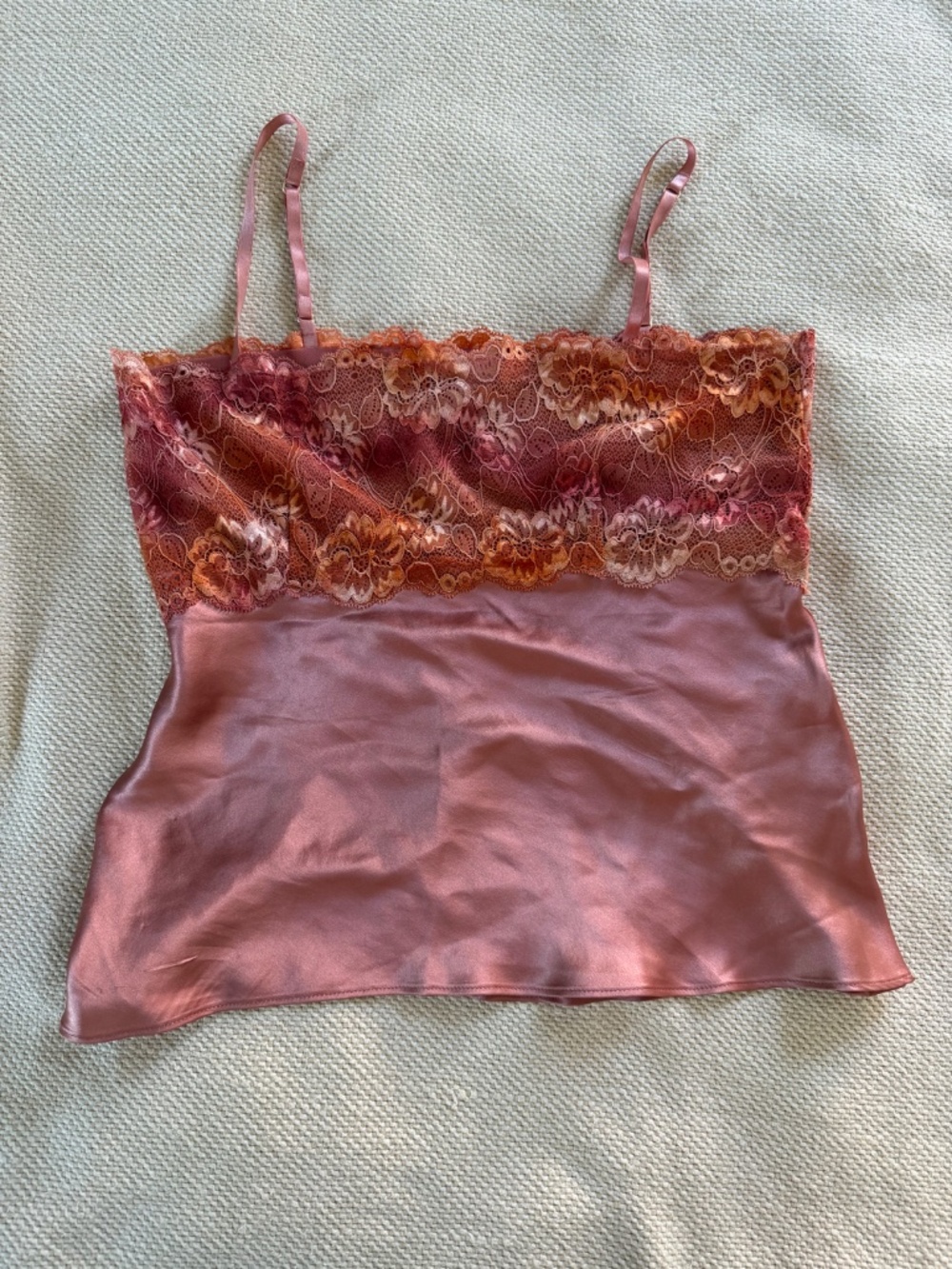 Banana Republic Pink Silk Lace Trim Cami Tank Top Adjustable Straps Size Medium - Picture 2 of 8